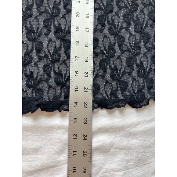 Sheer Stretch Lace Bow Pattern Mesh Tank Top Shirt One Size Medium Lingerie - Picture 8 of 8